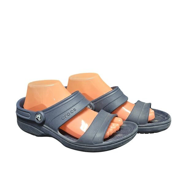 Crocs Classic Strap Open Toe Blue Sandals - Picture 1 of 9